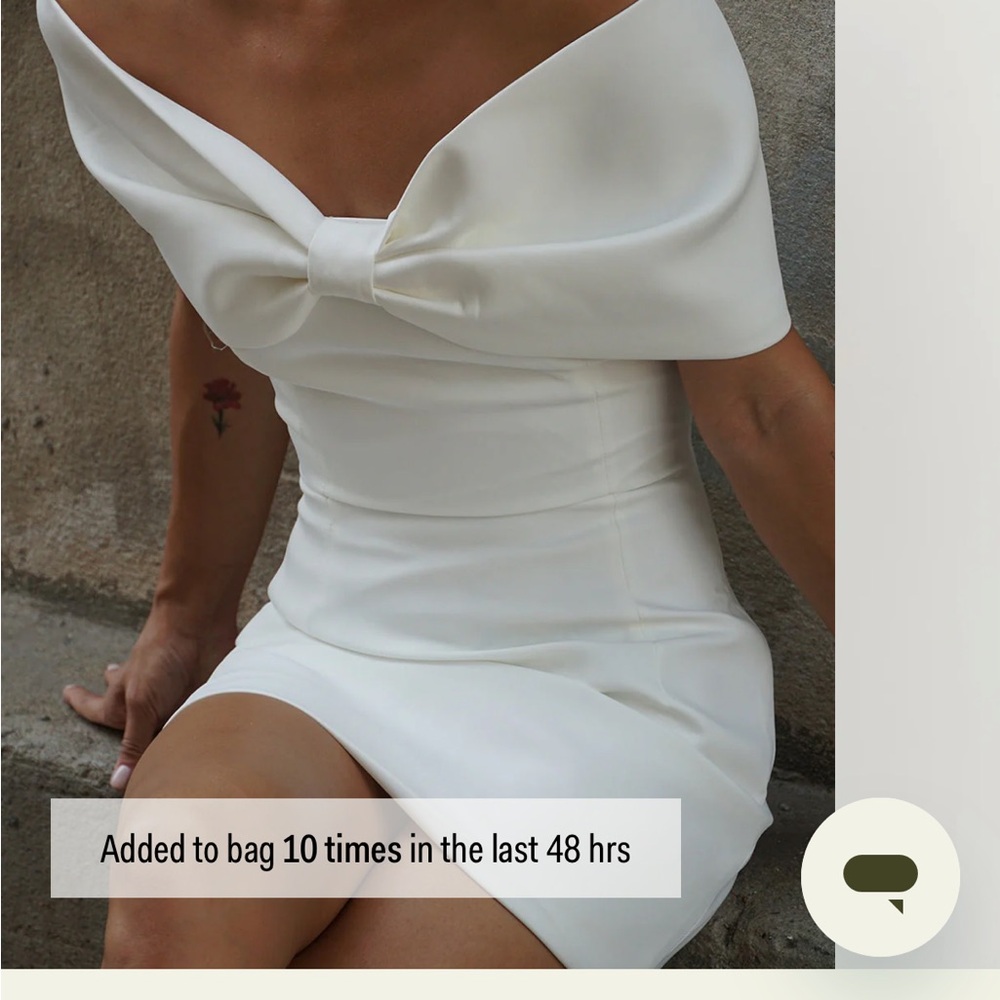 Meshki White Off-Shoulder Dress with Bow